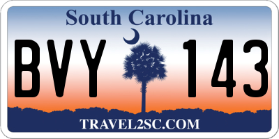 SC license plate BVY143