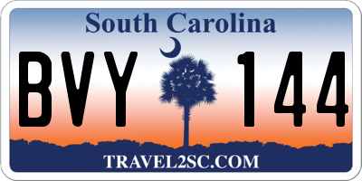 SC license plate BVY144