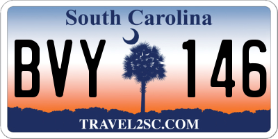 SC license plate BVY146