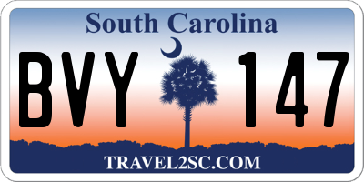 SC license plate BVY147