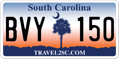 SC license plate BVY150