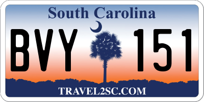 SC license plate BVY151