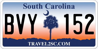 SC license plate BVY152