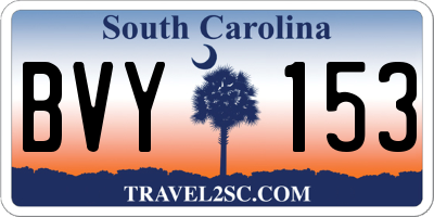 SC license plate BVY153