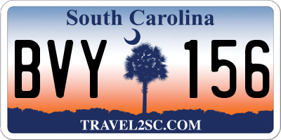 SC license plate BVY156