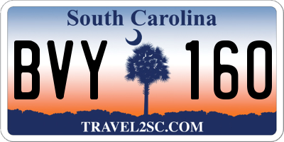 SC license plate BVY160