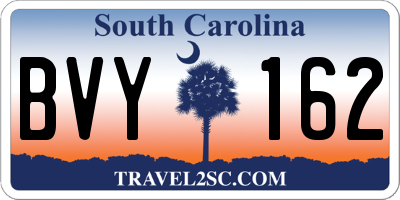 SC license plate BVY162