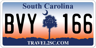SC license plate BVY166