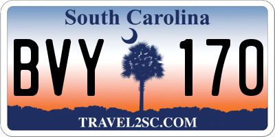 SC license plate BVY170