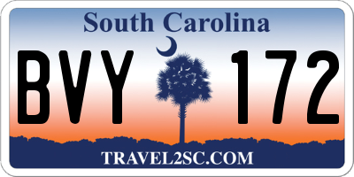 SC license plate BVY172