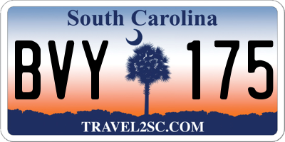 SC license plate BVY175