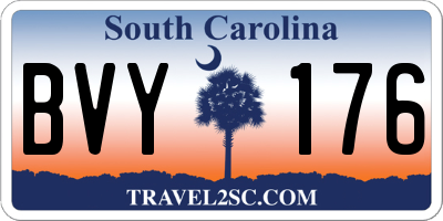 SC license plate BVY176