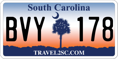 SC license plate BVY178
