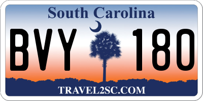 SC license plate BVY180