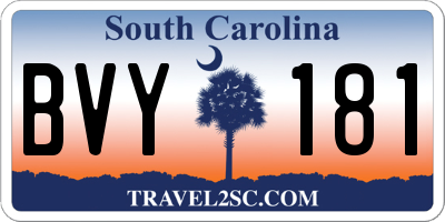 SC license plate BVY181