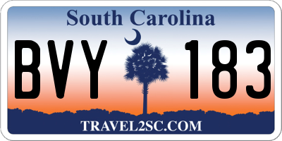 SC license plate BVY183