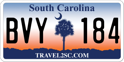 SC license plate BVY184