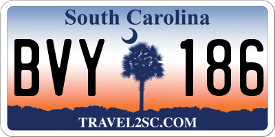 SC license plate BVY186