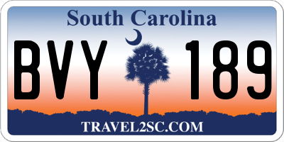 SC license plate BVY189
