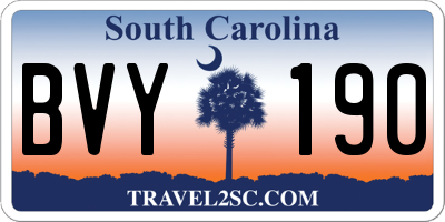 SC license plate BVY190