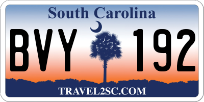 SC license plate BVY192