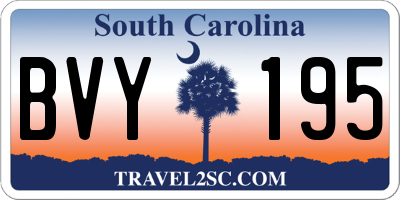 SC license plate BVY195