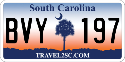 SC license plate BVY197