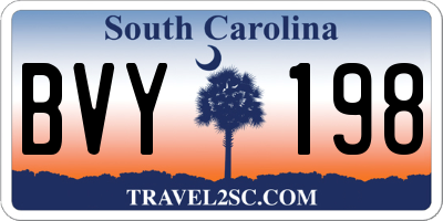 SC license plate BVY198