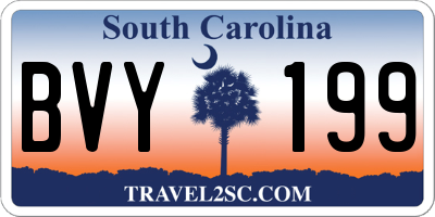 SC license plate BVY199