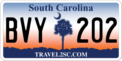 SC license plate BVY202