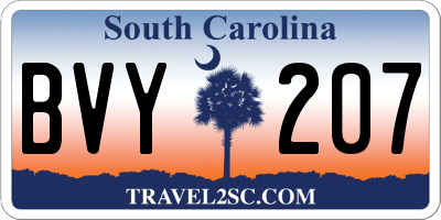 SC license plate BVY207