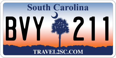 SC license plate BVY211