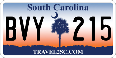 SC license plate BVY215