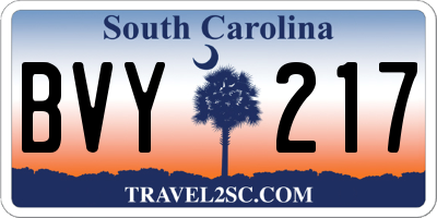 SC license plate BVY217