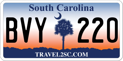 SC license plate BVY220