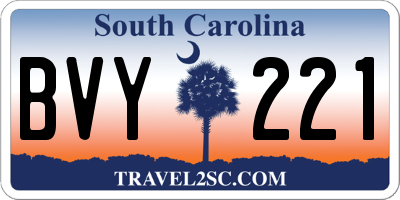SC license plate BVY221