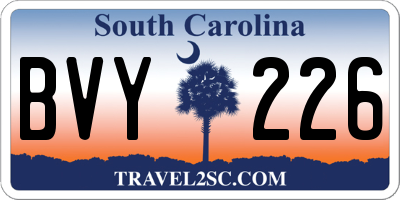 SC license plate BVY226