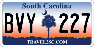 SC license plate BVY227