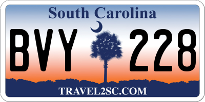SC license plate BVY228