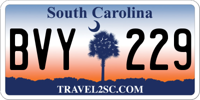 SC license plate BVY229