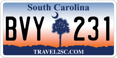 SC license plate BVY231