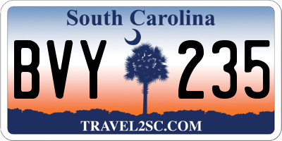 SC license plate BVY235