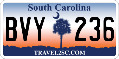 SC license plate BVY236