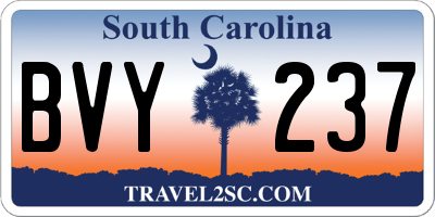 SC license plate BVY237