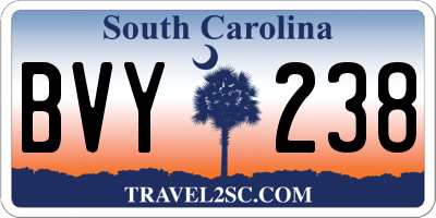 SC license plate BVY238