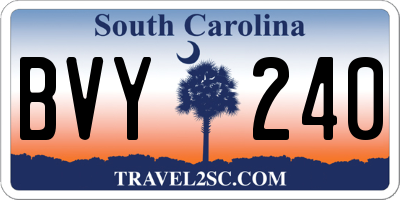 SC license plate BVY240