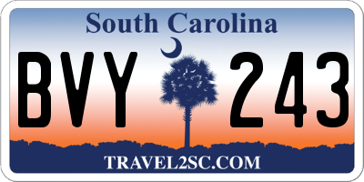 SC license plate BVY243