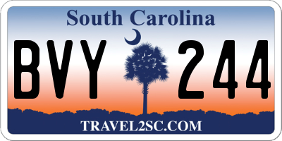 SC license plate BVY244