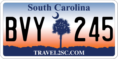 SC license plate BVY245
