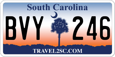SC license plate BVY246
